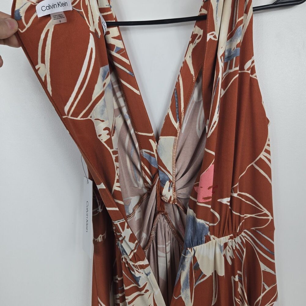 Calvin Klein Women's Size 2 Terra Floral Knotted Maxi Dress NWT‎ - Picture 10 of 13